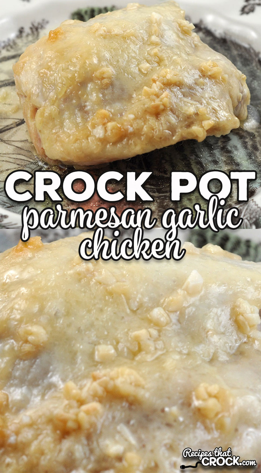 With only five ingredients, you may have everything you need at home to make this delicious Parmesan Garlic Crock Pot Chicken recipe!