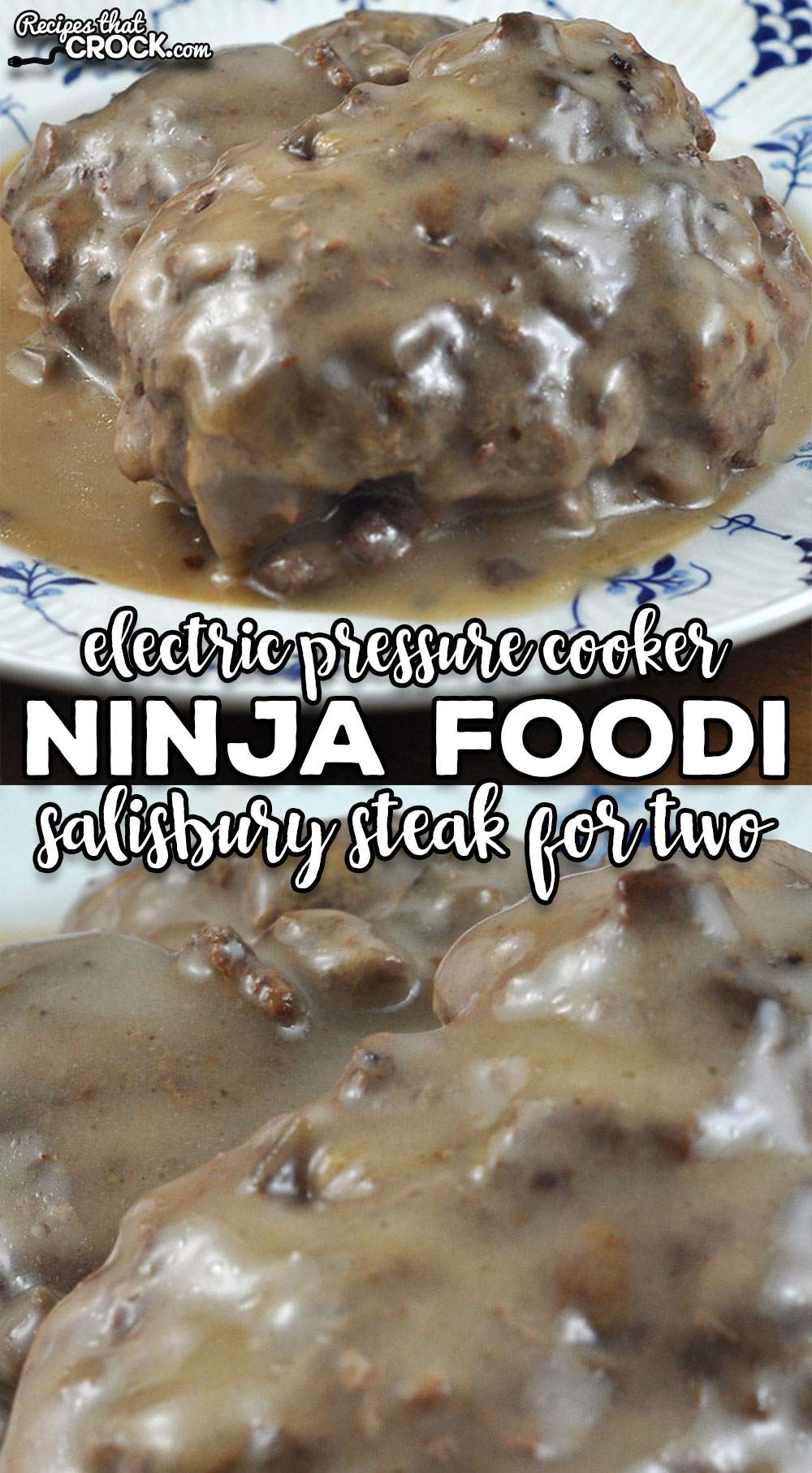 I have taken one of my favorite classic comfort food recipes and turned it into this amazing Ninja Foodi Salisbury Steak for Two recipe.