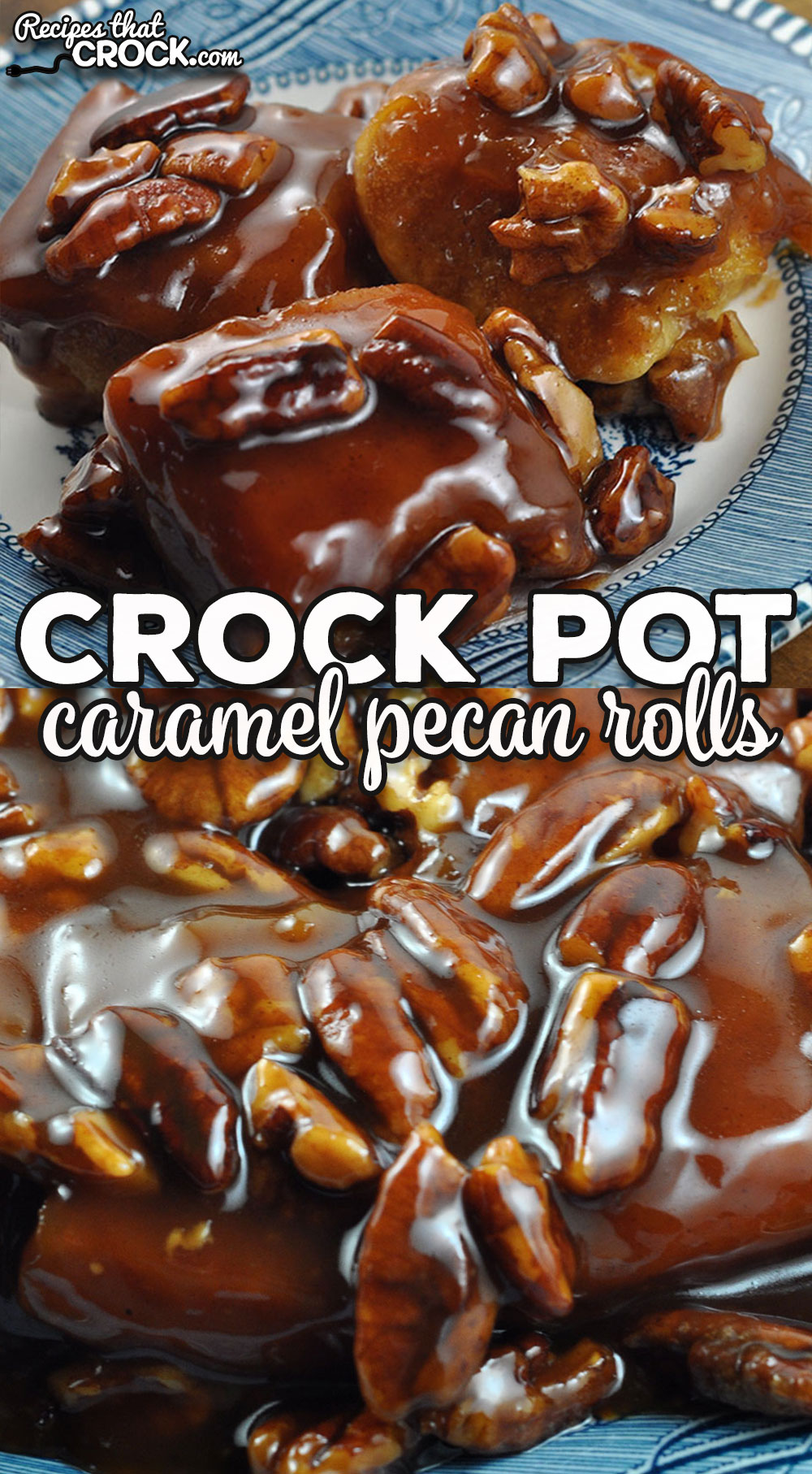 These Crock Pot Caramel Pecan Rolls are incredible! You use frozen dinner rolls and make your own caramel. It is easy and delicious!