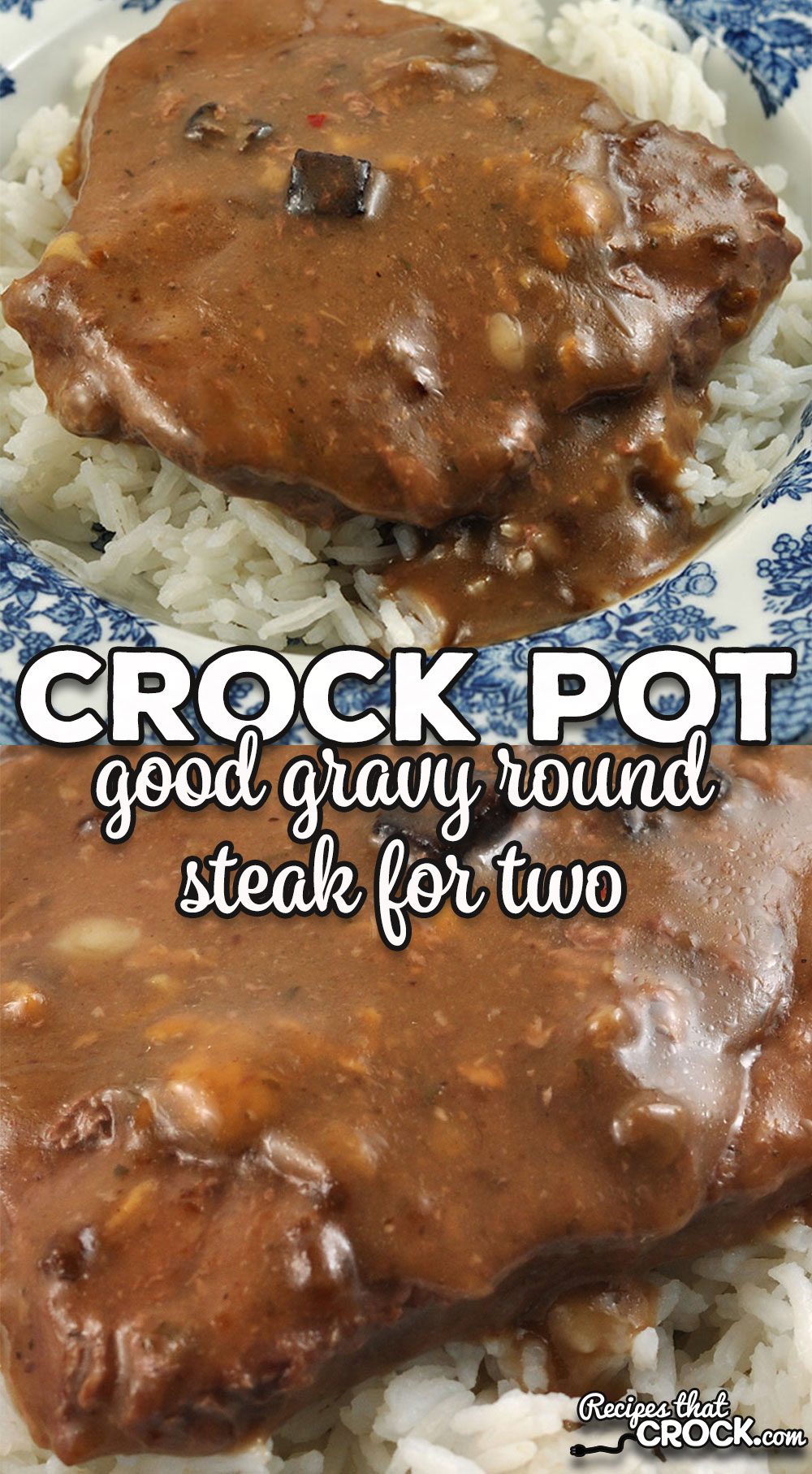 This Crock Pot Good Gravy Round Steak for Two is adapted from not only a family favorite recipe but a reader favorite, too! It is delicious!