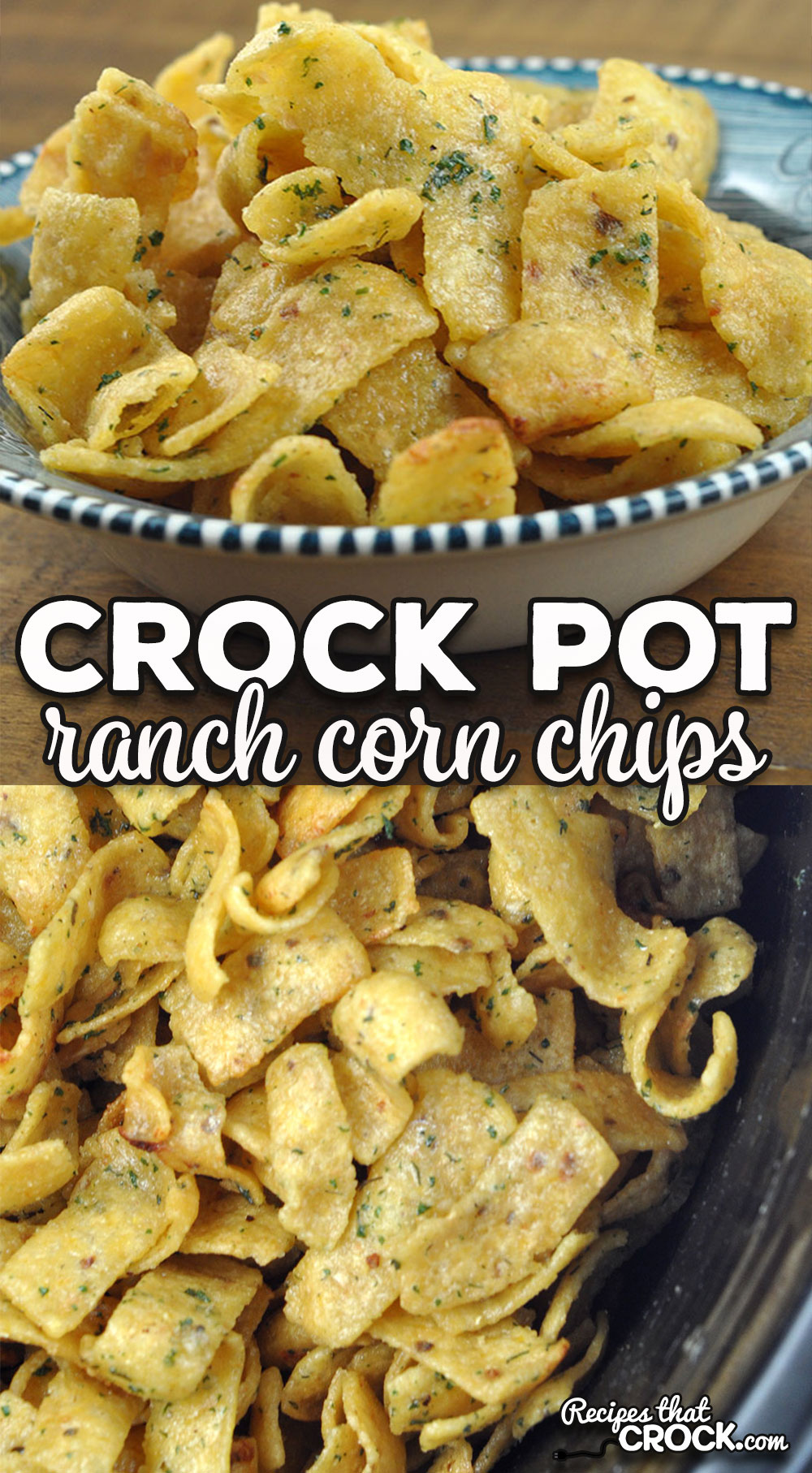 These Ranch Crock Pot Corn Chips are super easy to make and a great treat for home or to take to a party. They are always a hit!