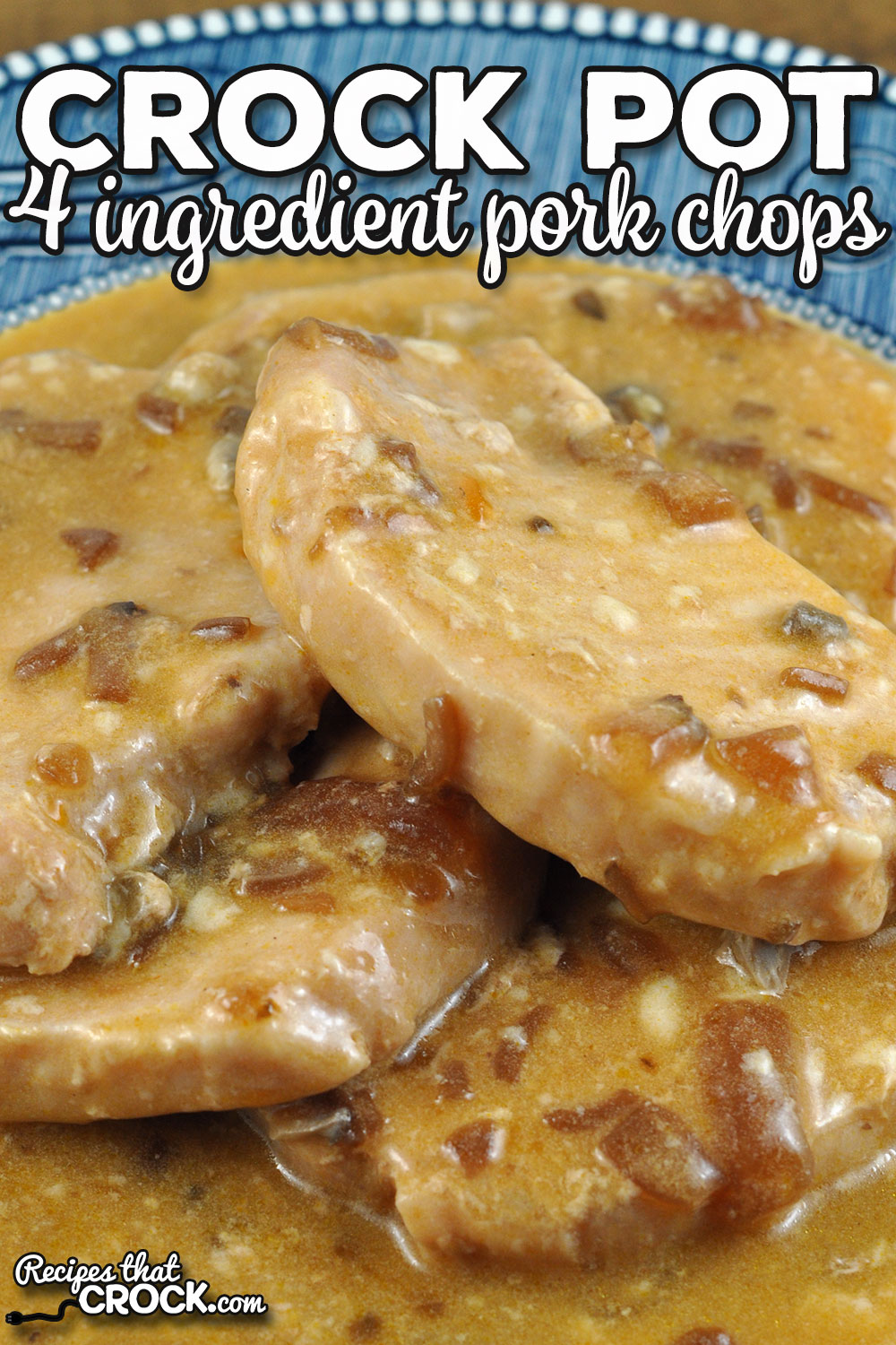 This Crock Pot 4 Ingredient Pork Chops in so incredibly simple to make, inexpensive and tasty. That makes them one of my go-to main dishes.