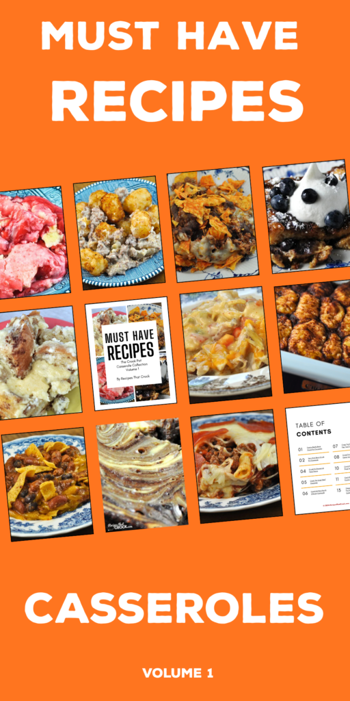 Are you looking for recipes to make with your Casserole Crock Pot or do you just enjoy the flavor a good casserole can bring to the table? These must have crock pot casserole recipes are a great addition to any home cook's recipe binder.  This Collection Includes:
Doritos Beefy Ben Crock Pot Casserole
Taco Frito Bean Crock Pot Casserole
Crock Pot Pepperoni Pizza Penne
Crock Pot Angel Beef Casserole
Crock Pot King Ranch Chicken Casserole
Crock Pot Strawberry Pop Tart Dump Cake
Crock Pot Apple Dumplings
Crock Pot Marble Brownies
Crock Pot Blueberry French Toast
Cream Cheese Crock Pot French Toast Casserole