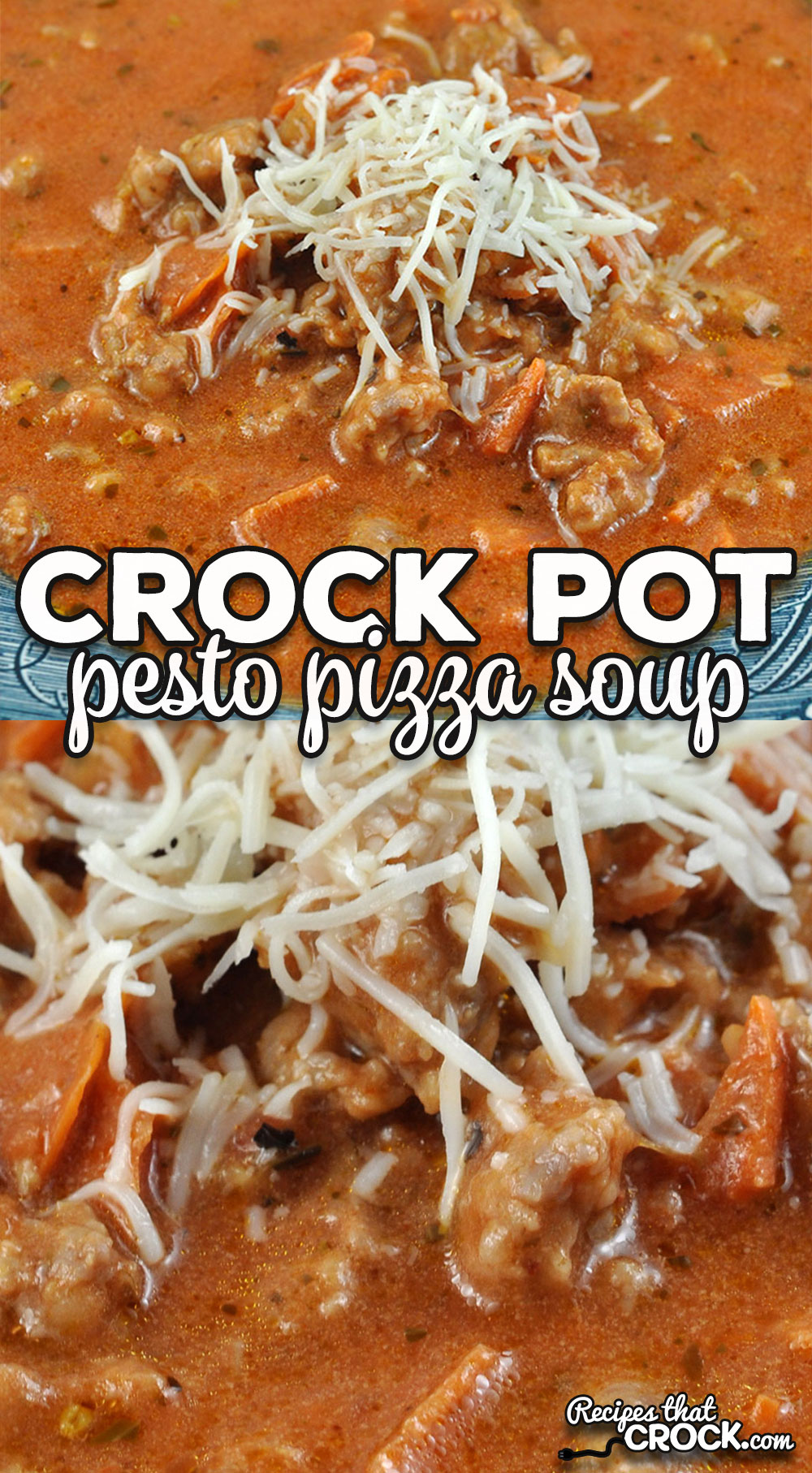 I have taken my absolute favorite tomato soup recipe and turned it into this Pesto Crock Pot Pizza Soup. It is easy to make, customizable and absolutely delicious!