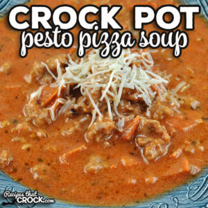 I have taken my absolute favorite tomato soup recipe and turned it into this Pesto Crock Pot Pizza Soup. It is easy to make, customizable and absolutely delicious!