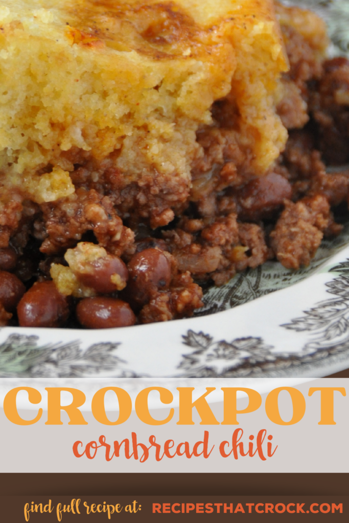 Only 10 minutes of prep and your slow cooker does ALL the work! This Crockpot Cornbread Chili is one of the easiest dinners you'll ever make — just brown the beef, dump everything in, add the topping and let it cook! Hearty chili with a fluffy cornbread topping that comes together almost effortlessly. The simplest comfort food dinner your family will absolutely love!